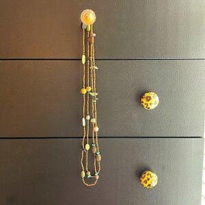 Silpada brown beaded necklace with sterling silver accents